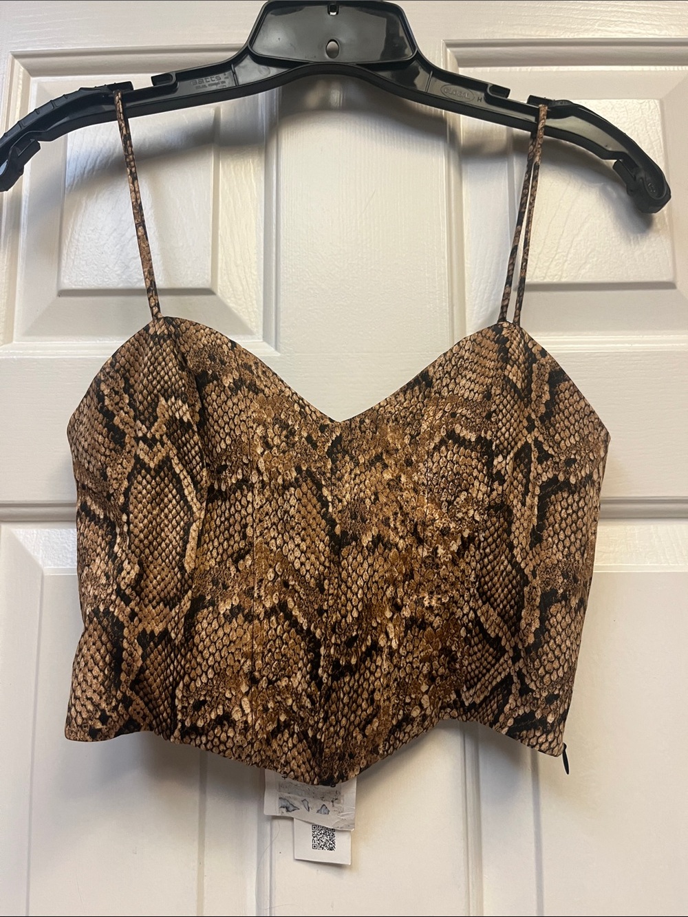 ZARA Snake Print Spaghetti Strap Bodice XS NWT